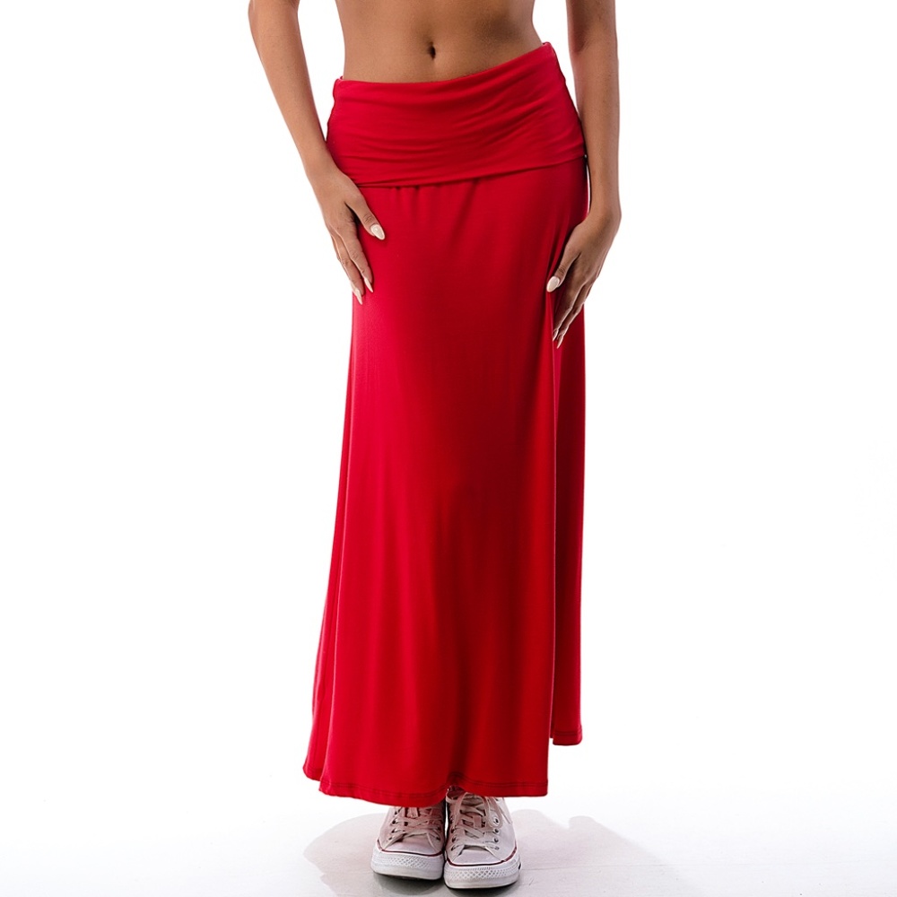 Red Maxi Skirt Summer & Fall | MADE IN USA